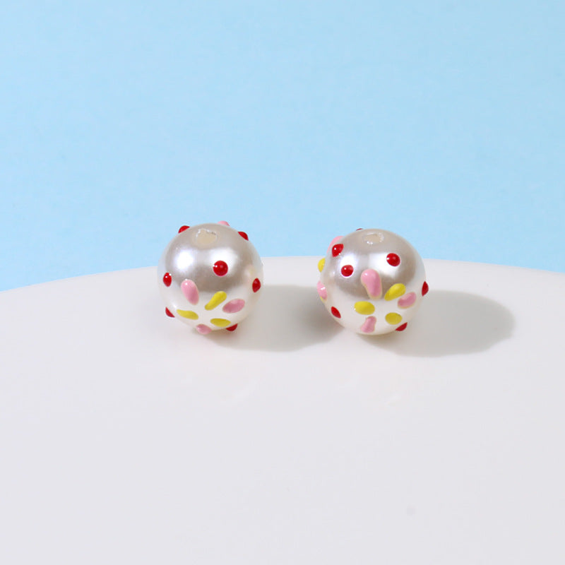 Wholesale Imitation Pearl Hand Painted Oil Drip Jewelry Accessories Beads